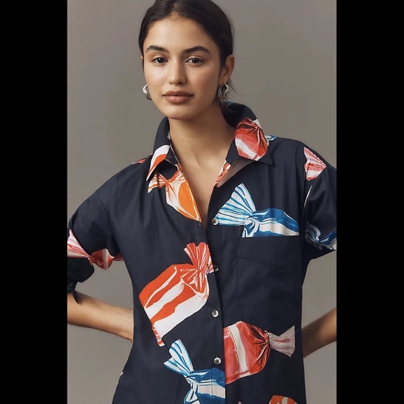 Anthropologie The Soren Long-Sleeve Shirt Dress by Maeve - Picture 3 of 16